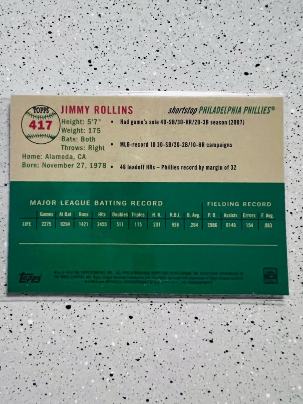 2023 Topps Chrome Platinum - Jimmy Rollins #417 Philadelphia Phillies NM💎 - Picture 3 of 7